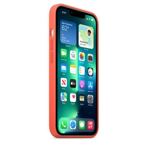 Оригинальный силиконовый чехол Apple Silicone Case with MagSafe Nectarine (MN683) для iPhone 13 Pro