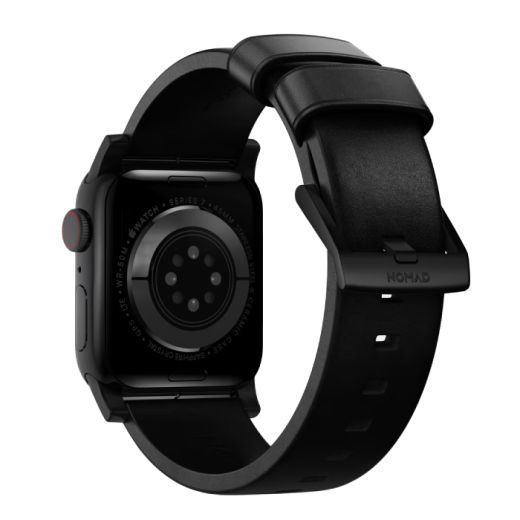 Кожаный ремешок Nomad Modern Band Black Leather / Black Hardware для Apple Watch 49мм | 45мм | 44мм