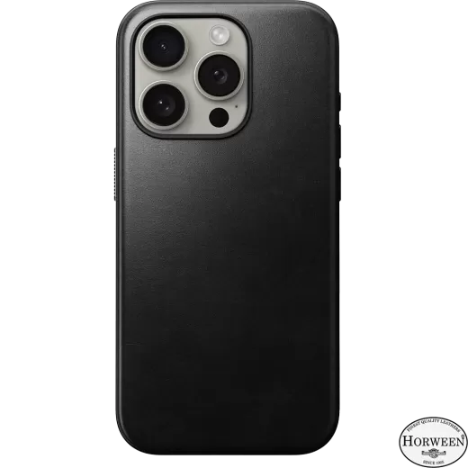 Кожаный чехол Nomad Modern Horween Leather Case Black для iPhone 15 Pro