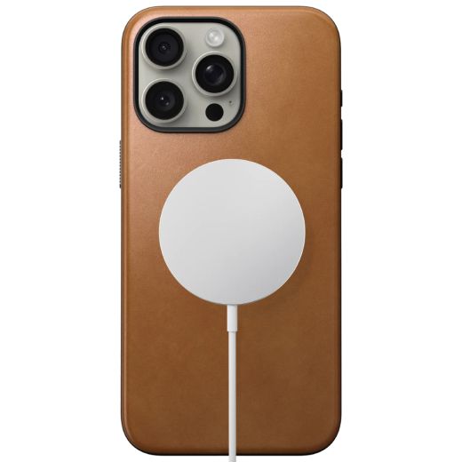 Кожаный чехол Nomad Modern Leather Case English Tan для iPhone 15 Pro Max