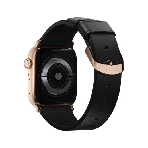 Кожаный ремешок Nomad Modern Slim Band Black Leather / Gold Hardware для Apple Watch 42mm | 41mm | 40mm