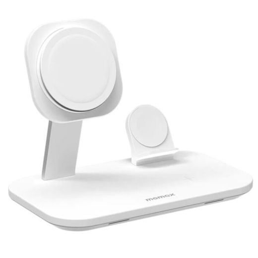 Док-станция Momax 3 в 1 Wireless Charger With MagSafe White