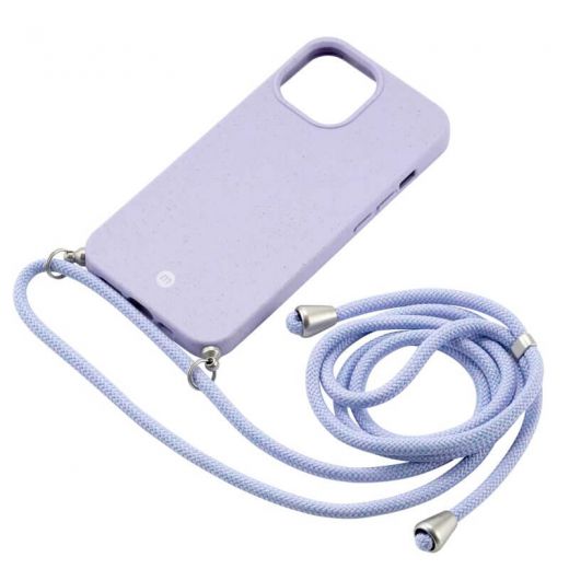 Чехол с шнурком Momax Crossbody TPU Strap Case | ECOStrap Case Purple для iPhone 13 mini