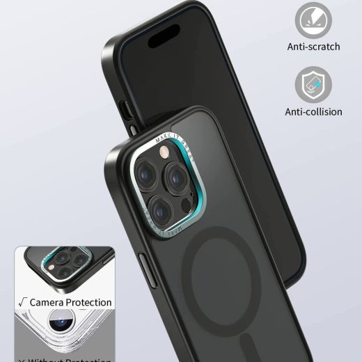 Чехол Momax Hybrid Case Magnetic Protective Case Black with MagSafe для iPhone 13 Pro