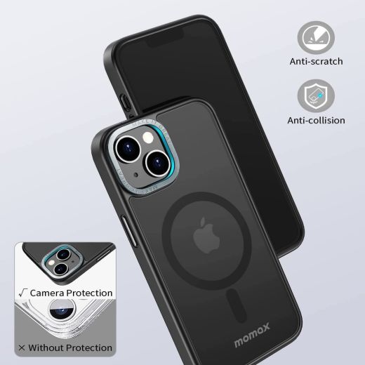 Чехол Momax Hybrid Case Magnetic Protective Case Black with MagSafe для iPhone 13 (CPAP21MD)