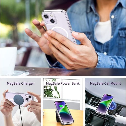 Чохол Momax Hybrid Case Magnetic Protective Case Transparent with MagSafe для iPhone 13 mini