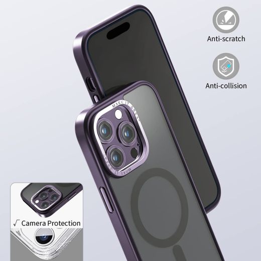 Чохол Momax Hybrid Magnetic Protective Purple для iPhone 14 Pro (CPAP22MU)