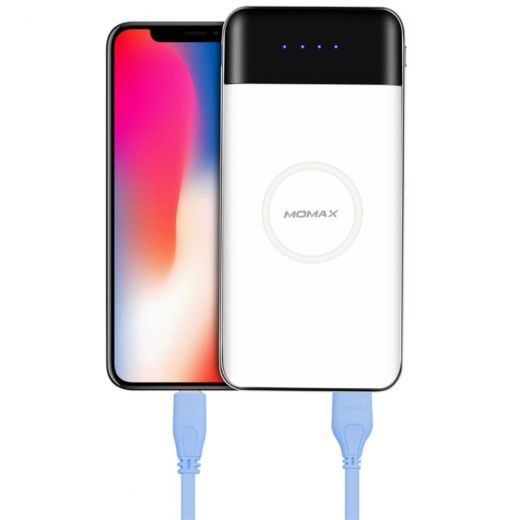  Повербанк MOMAX iPower Air Wireless Charging Pad + Power Bank 10000mAh White