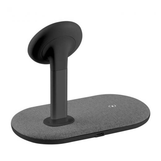 Док-станція 2 в 1 Momax Q.Mag Dual Magnetic Wireless Charging Stand Dark Grey 