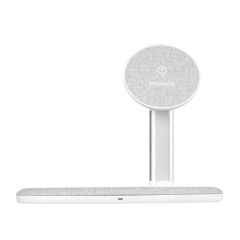 Док-станция 2 в 1 Momax Q.Mag Dual Magnetic Wireless Charging Stand Light Grey 