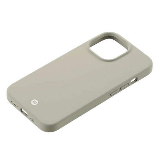 Силиконовый чехол Momax Silicone Case Magnetic Protective Case Beige with MagSafe для iPhone 13 Pro Max