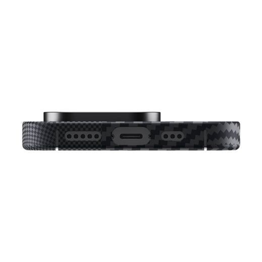 Карбоновий чохол Benks Montage Armor Air Kevlar Case (600D/1500D) with MagSafe Black для iPhone 15 Pro
