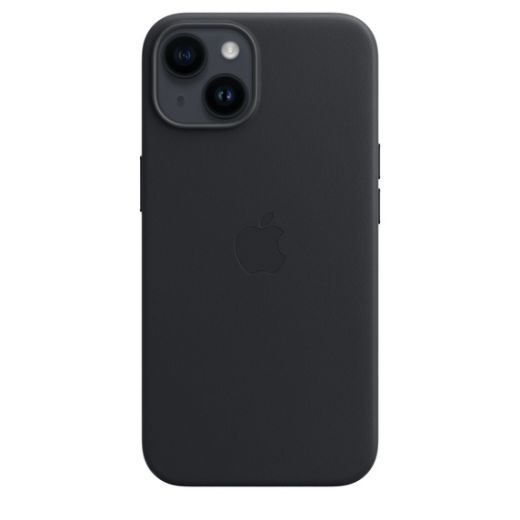 Оригінальний шкіряний чохол Apple Leather Case with MagSafe Midnight для iPhone 14 (MPP43)
