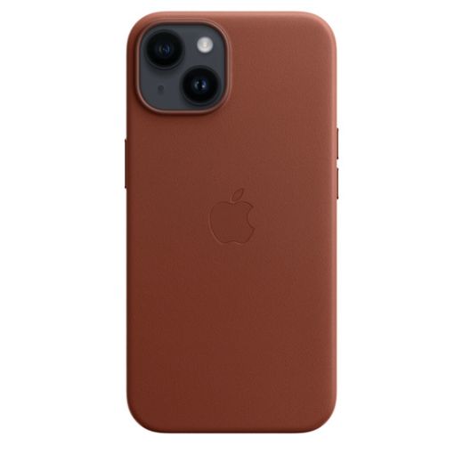 Оригинальный кожаный чехол Apple Leather Case with MagSafe Umber для iPhone 14 (MPP73)