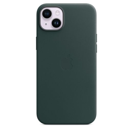 Оригинальный кожаный чехол Apple Leather Case with MagSafe Forest Green для iPhone 14 Plus (MPPA3)