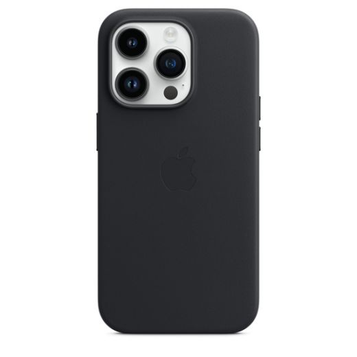 Оригинальный кожаный чехол Apple Leather Case with MagSafe Midnight для  iPhone 14 Pro (MPPG3)