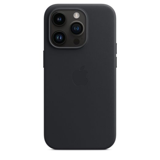 Оригинальный кожаный чехол Apple Leather Case with MagSafe Midnight для  iPhone 14 Pro (MPPG3)