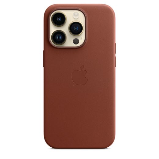 Оригинальный кожаный чехол Apple Leather Case with MagSafe Umber для iPhone 14 Pro (MPPK3)