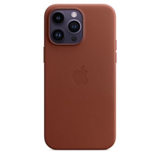 Оригінальний шкіряний чохол Apple Leather Case with MagSafe Umber для iPhone 14 Pro Max (MPPQ3)