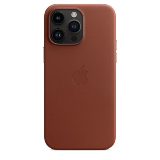 Оригінальний шкіряний чохол Apple Leather Case with MagSafe Umber для iPhone 14 Pro Max (MPPQ3)
