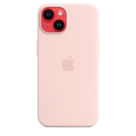 Оригинальный силиконовый чехол Apple Silicone Case with MagSafe Chalk Pink для iPhone 14 (MPRX3)