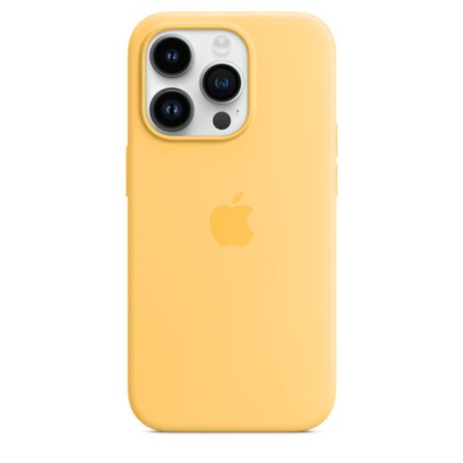 Оригинальный силиконовый чехол Apple Silicone Case with MagSafe Sunglow для iPhone 14 Pro (MPTM3)