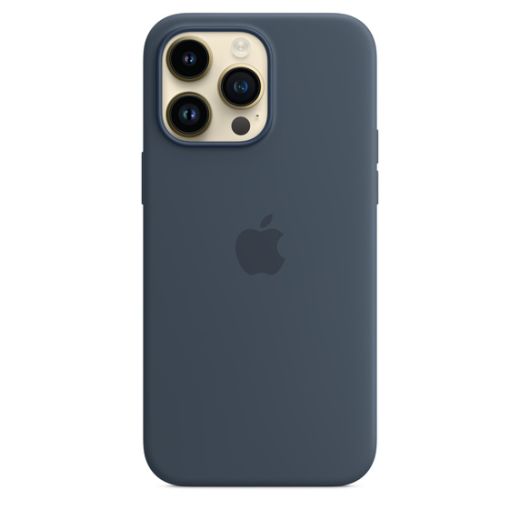 Оригінальний силіконовий чохол Apple Silicone Case with MagSafe Storm Blue для iPhone 14 Pro Max (MPTQ3)