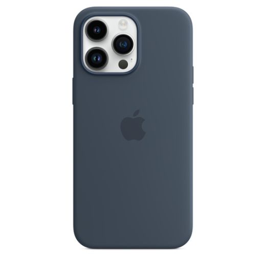 Оригинальный силиконовый чехол Apple Silicone Case with MagSafe Storm Blue для iPhone 14 Pro Max (MPTQ3)