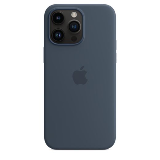 Оригінальний силіконовий чохол Apple Silicone Case with MagSafe Storm Blue для iPhone 14 Pro Max (MPTQ3)