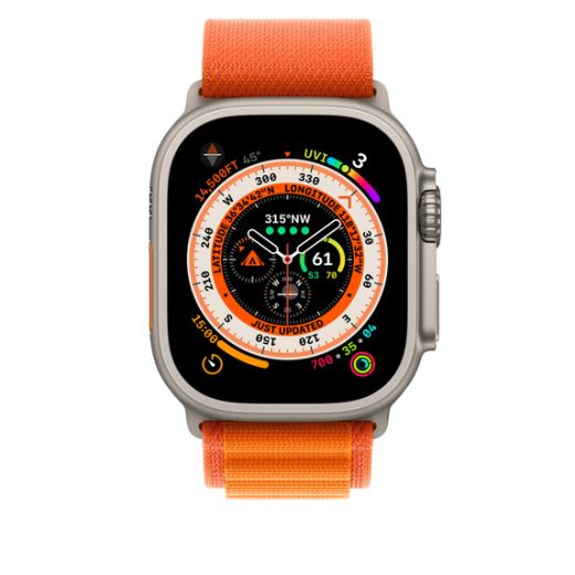 Оригинальный ремешок Apple Alpine Loop Medium Orange для Apple Watch 49mm | 45mm | 44mm (MQE03)