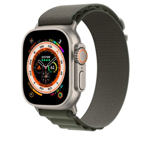 Оригінальний ремінець Apple Alpine Loop Small Green для Apple Watch 49mm | 45mm | 44mm (MQE23)