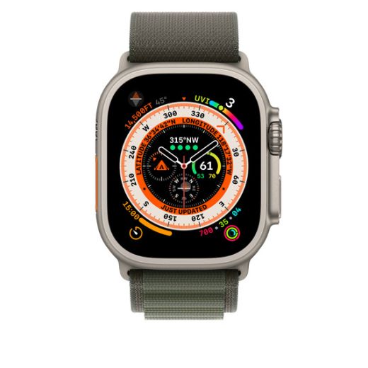 Оригінальний ремінець Apple Alpine Loop Medium Green для Apple Watch 49mm | 45mm | 44mm (MQE33)