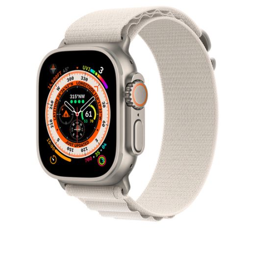 Оригинальный ремешок Apple Alpine Loop Small Starlight для Apple Watch 49mm | 45mm | 44mm (MQE53)