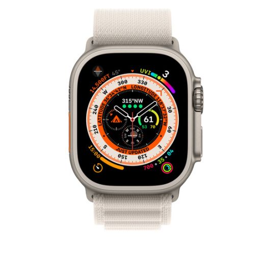 Оригінальний ремінець Apple Alpine Loop Medium Starlight для Apple Watch 49mm | 45mm | 44mm (MQE63)