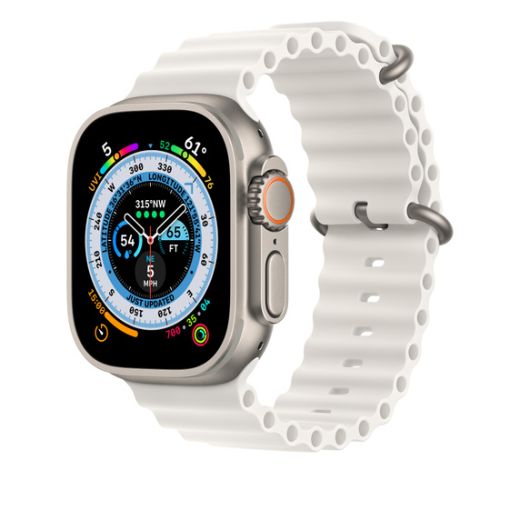 Оригинальный ремешок Apple Ocean Band White для Apple Watch 49mm | 45mm | 44mm (MQE93)