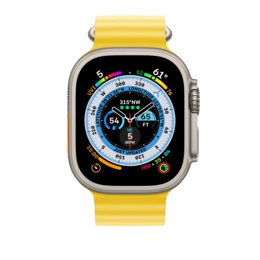 Длинный дополнительный ремешок Apple Ocean Band Yellow Extension для Apple Watch 49mm | 45mm | 44mm (MQED3)