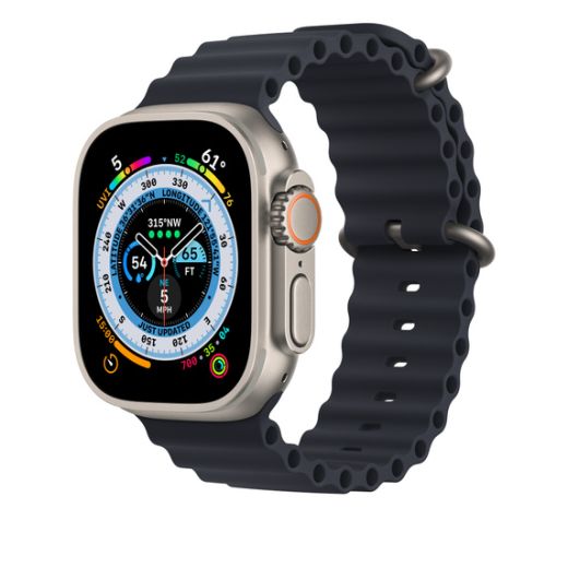 Длинный дополнительный ремешок Apple Ocean Band Midnight Extension для Apple Watch 49mm | 45mm | 44mm (MQEF3)