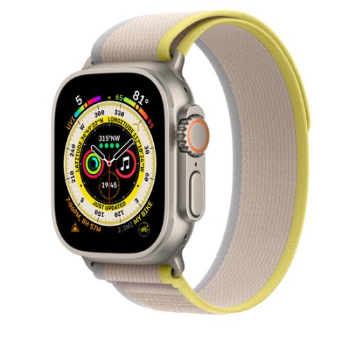 Оригинальный ремешок Apple Trail Loop Band Size S/M Yellow/Beige для Apple Watch 49mm | 45mm | 44mm (MQEG3)