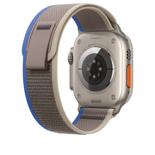 Оригинальный ремешок Apple Trail Loop Band Size S/M Blue/Gray для Apple Watch 49mm | 45mm | 44mm (MQEJ3)