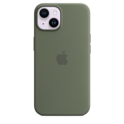 Оригинальный силиконовый чехол Apple Silicone Case with MagSafe Olive для iPhone 14 Plus (MQUD3)