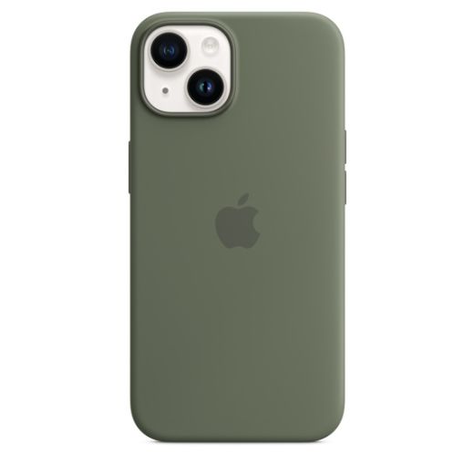 Оригинальный силиконовый чехол Apple Silicone Case with MagSafe Olive для iPhone 14 Plus (MQUD3)