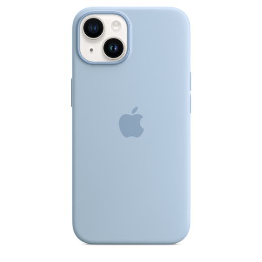 Оригинальный силиконовый чехол Apple Silicone Case with MagSafe Sky для iPhone 14 (MQU93)