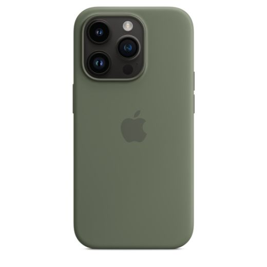 Оригінальний силіконовий чохол Apple Silicone Case with MagSafe Olive для iPhone 14 Pro (MQUH3)