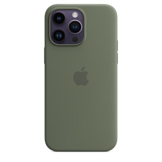 Оригинальный силиконовый чехол Apple Silicone Case with MagSafe Olive для iPhone 14 Pro Max (MQUN3)