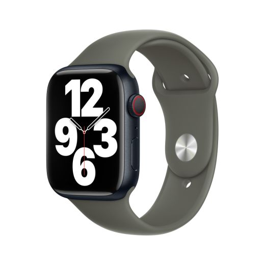 Оригінальний силіконовий ремінець Apple Sport Band Size S/M Olive для Apple Watch 49mm | 45mm | 44mm (MR343)