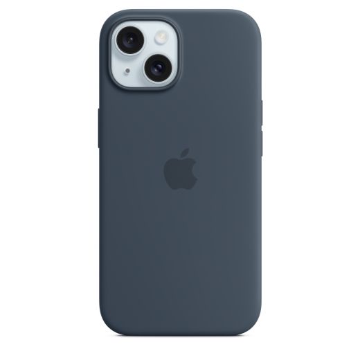 Оригинальный силиконовый чехол Apple Silicone Case with MagSafe Storm Blue для iPhone 15 (MT0N3)