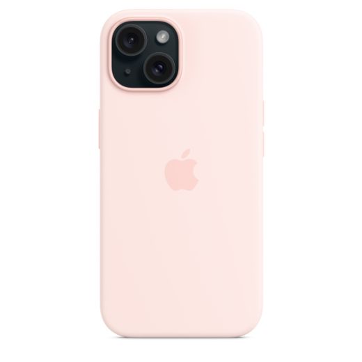 Оригинальный силиконовый чехол Apple Silicone Case with MagSafe Light Pink для iPhone 15 (MT0U3)