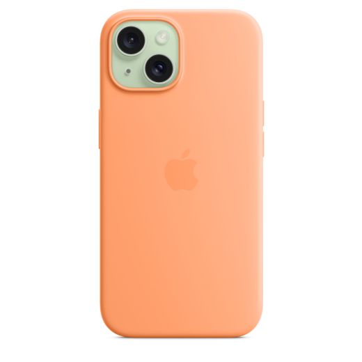 Оригинальный силиконовый чехол Apple Silicone Case with MagSafe Orange Sorbet для iPhone 15 (MT0W3)