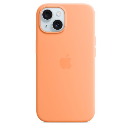 Оригинальный силиконовый чехол Apple Silicone Case with MagSafe Orange Sorbet для iPhone 15 Plus (MT173)