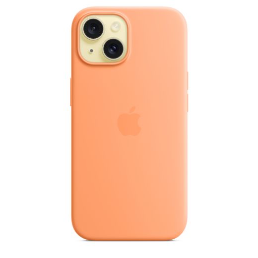 Оригинальный силиконовый чехол Apple Silicone Case with MagSafe Orange Sorbet для iPhone 15 Plus (MT173)